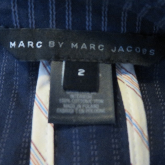 MARC JACOBS BLUE PINSTRIPE TWILL MILITARY JACKET 2 - Picture 8 of 8